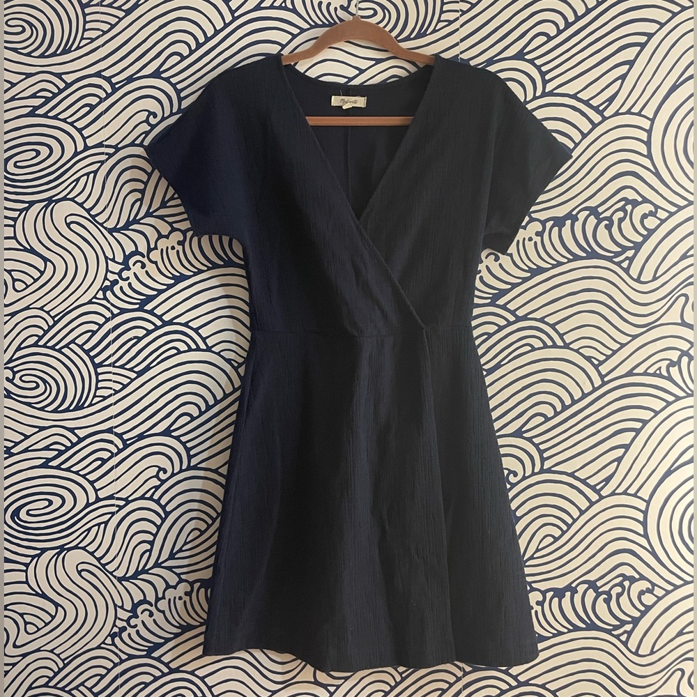Madewell navy faux-wrap dress